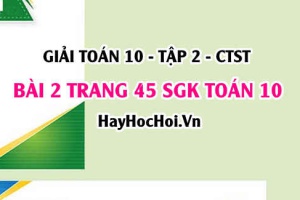 Giải bài 2 trang 45 Toán 10 tập 2 SGK Chân trời sáng tạo